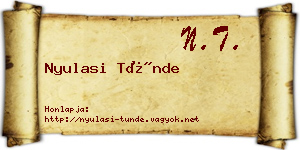 Nyulasi Tünde névjegykártya
